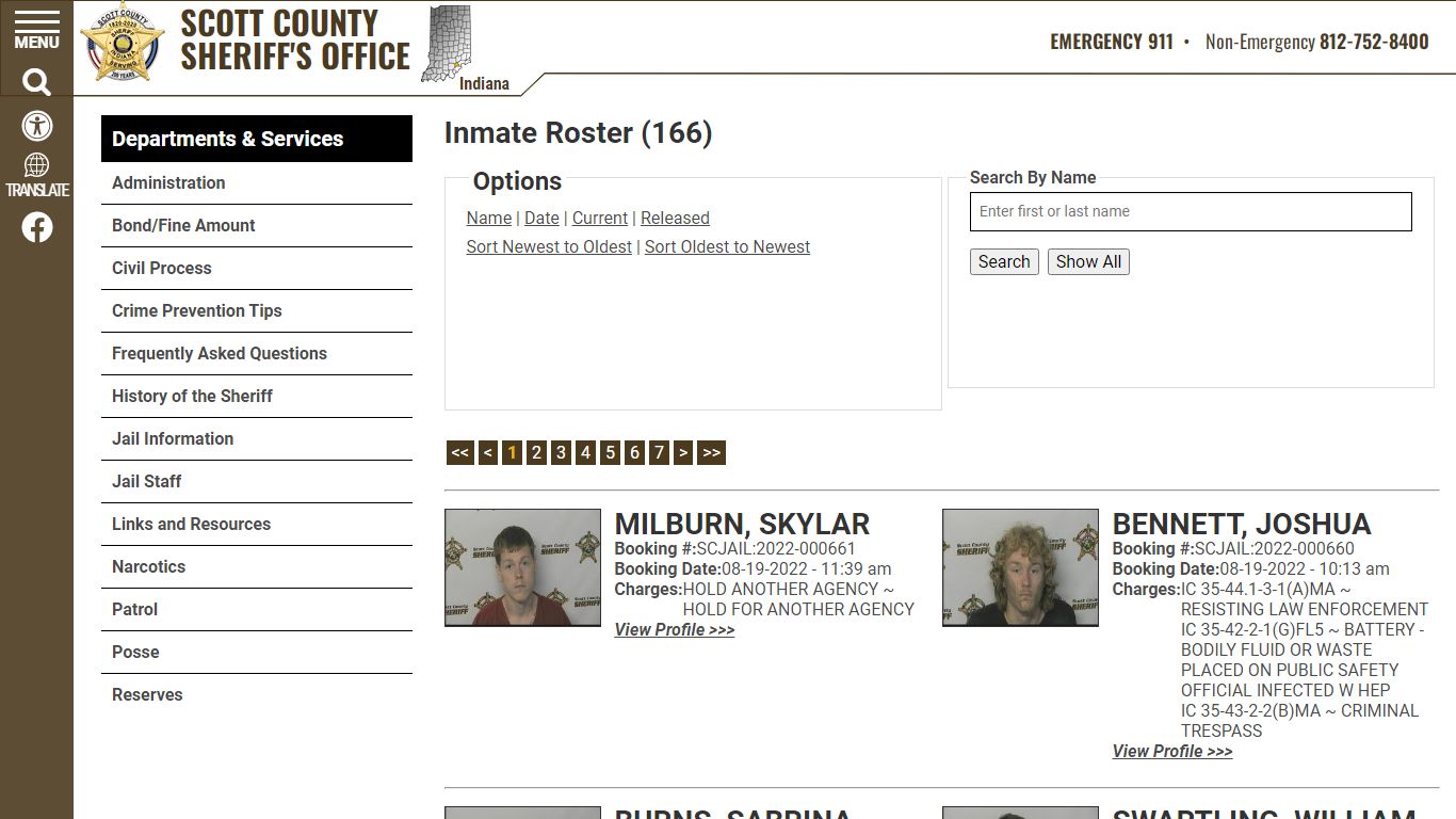 Inmate Roster (174) - Scott County Sheriff