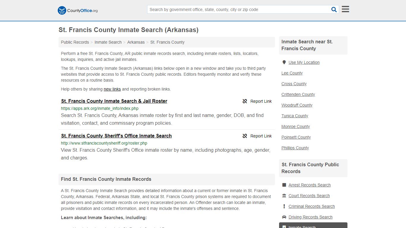 Inmate Search - St. Francis County, AR (Inmate Rosters & Locators)